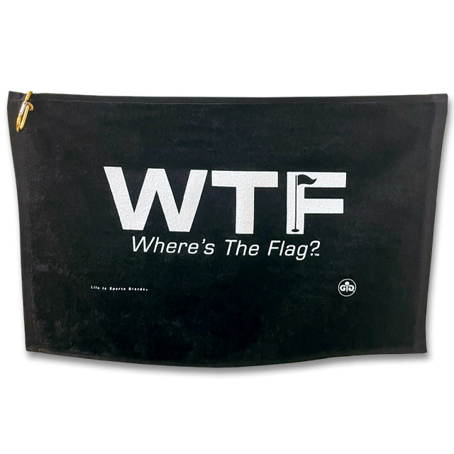 GOLF TOWEL WTF WHERE'S THE FLAG